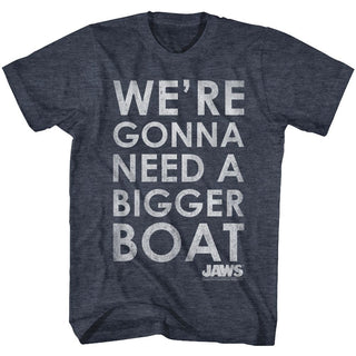 Jaws-Bigger Boat-Navy Adult S/S Tshirt - Coastline Mall