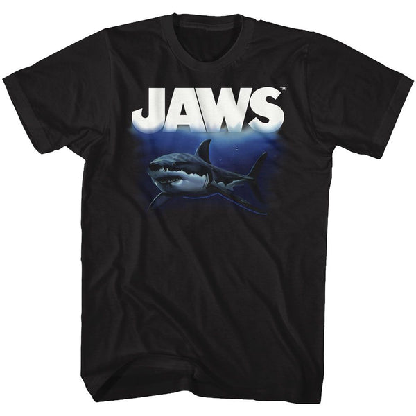 Jaws-Deep Blue Sea-Black Adult S/S Tshirt - Coastline Mall