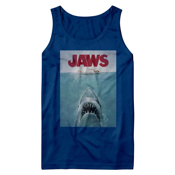 Jaws-Poster-Royal Adult Tank | Clothing, Shoes & Accessories:Men's Clothing:T-Shirts - Coastline Mall