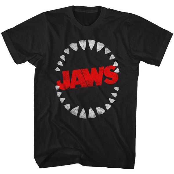 Jaws-Teeth-Black Adult S/S Tshirt - Coastline Mall
