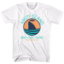 Jaws-Shark Fin-White Adult S/S Tshirt - Coastline Mall