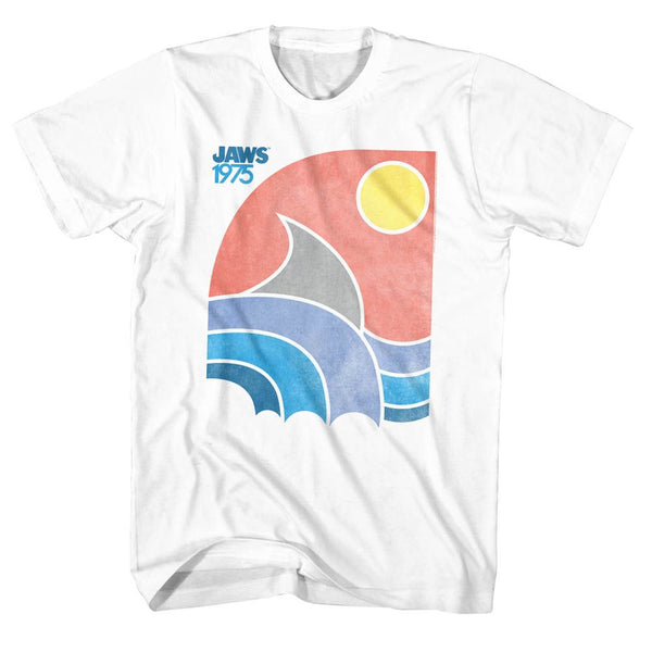 Jaws-Color-White Adult S/S Tshirt - Coastline Mall
