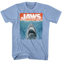 Jaws-Colors-Light Blue Heather Adult S/S Tshirt - Coastline Mall