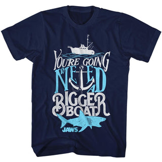 Jaws-Typography-Navy Adult S/S Tshirt - Coastline Mall