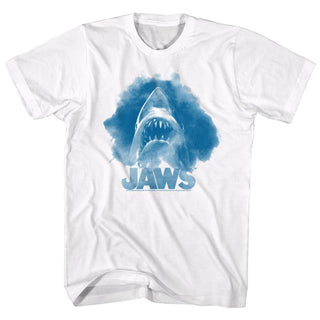 Jaws-Watercolor-White Adult S/S Tshirt - Coastline Mall