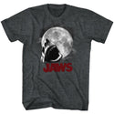 Jaws-Shark Moon-Black Heather Adult S/S Tshirt - Coastline Mall