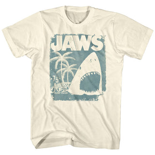 Jaws-Surf Club Poster-Natural Adult S/S Tshirt - Coastline Mall