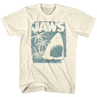 Jaws-Surf Club Poster-Natural Adult S/S Tshirt - Coastline Mall
