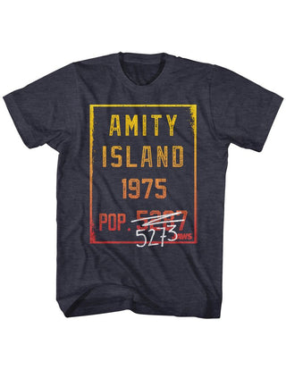 Jaws-Countdown-Navy Heather Adult S/S Tshirt - Coastline Mall