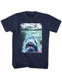 Jaws-Folded Poster-Navy Adult S/S Tshirt - Coastline Mall