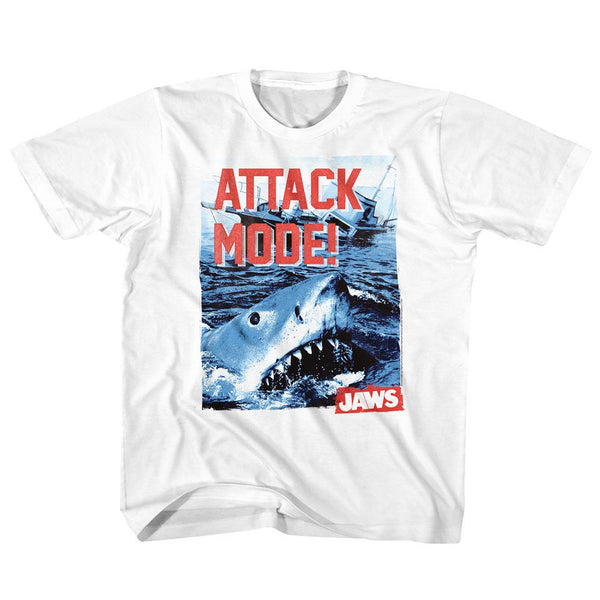 Jaws-Attack Mode-White Toddler-Youth S/S Tshirt - Coastline Mall