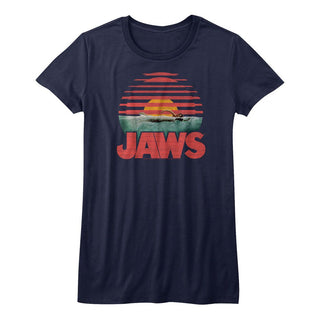 Jaws-Sliced-Navy Ladies S/S Tshirt - Coastline Mall