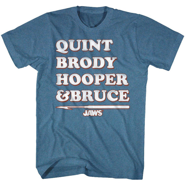 Jaws-Legends-Pacific Blue Heather Adult S/S Tshirt - Coastline Mall