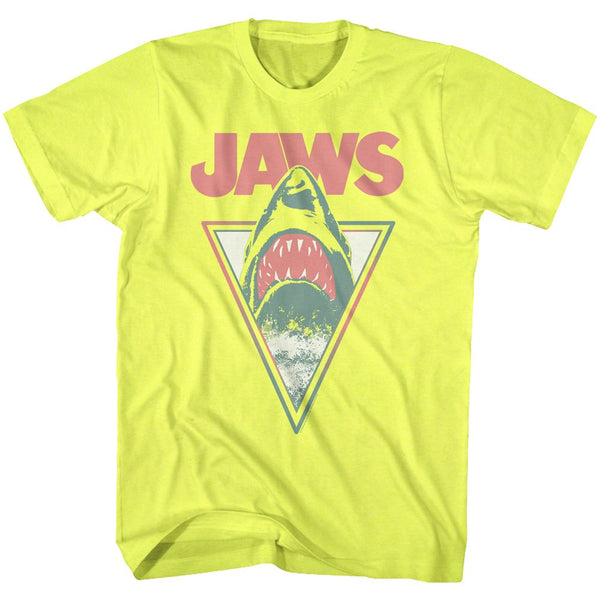 Jaws-Neon Jaws-Neon Yellow Heather Adult S/S Tshirt - Coastline Mall