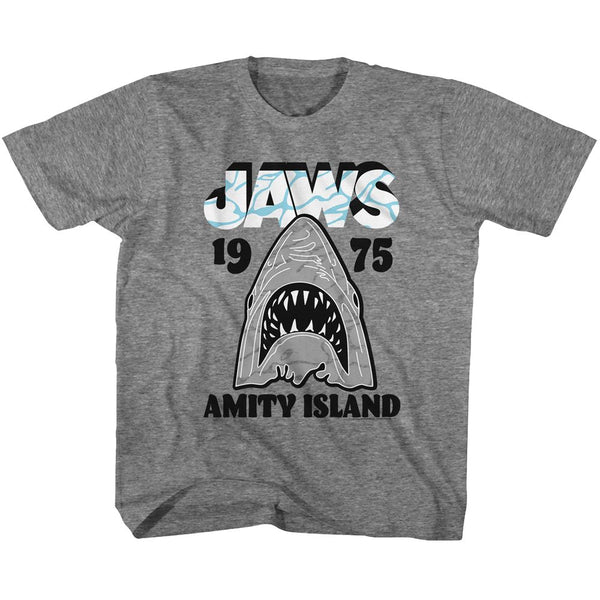 Jaws-Gray White-Graphite Heather Toddler-Youth S/S Tshirt - Coastline Mall