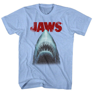 Jaws-Stressed Out-Light Blue Heather Adult S/S Tshirt - Coastline Mall