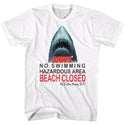 Jaws-Beach Closed-White Adult S/S Tshirt - Coastline Mall