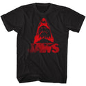 Jaws-Red J-Black Adult S/S Tshirt - Coastline Mall