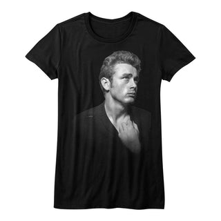 James Dean - Pretty Boy Logo Black Ladies Bella Short Sleeve T-Shirt tee - Coastline Mall