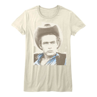 James Dean - James Dean Icon Logo Vintage White Ladies Bella Short Sleeve T-Shirt tee - Coastline Mall