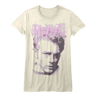 James Dean - Rebel Logo Vintage White Ladies Bella Short Sleeve T-Shirt tee - Coastline Mall