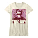 James Dean - Flowery Dean Logo White Ladies Bella Short Sleeve T-Shirt tee - Coastline Mall