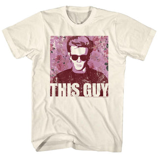 James Dean - Flowery Dean Logo Natural Short Sleeve Adult T-Shirt tee - Coastline Mall