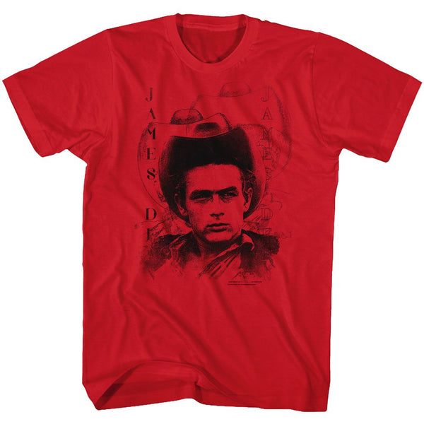 James Dean - College Dean Logo Red Adult Short Sleeve T-Shirt tee - Coastline Mall