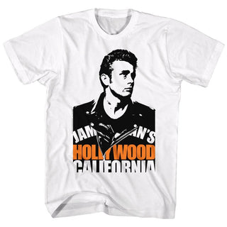 James Dean - Blocked Logo White Adult Short Sleeve T-Shirt tee - Coastline Mall