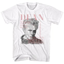 James Dean - Faded Dean Logo White Adult Short Sleeve T-Shirt tee - Coastline Mall