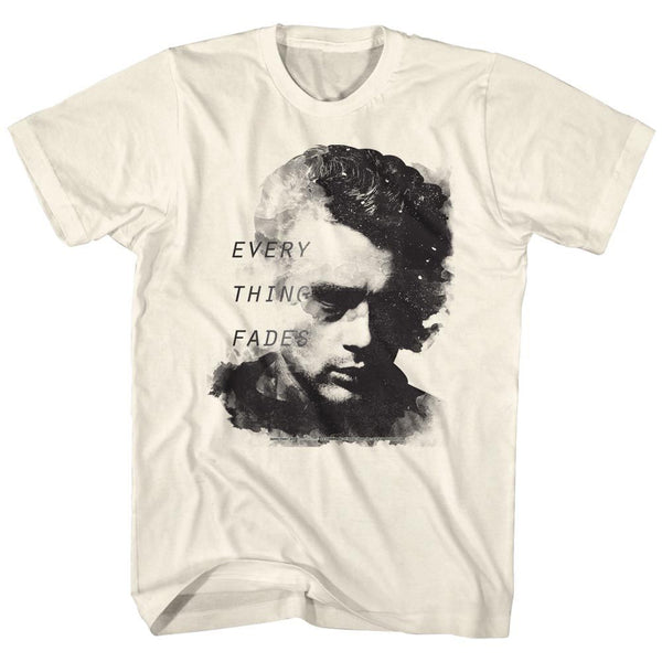 James Dean - Everything Fades Logo Natural Adult Short Sleeve T-Shirt tee - Coastline Mall