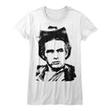 James Dean-Silhouette-White Ladies S/S Tshirt - Coastline Mall