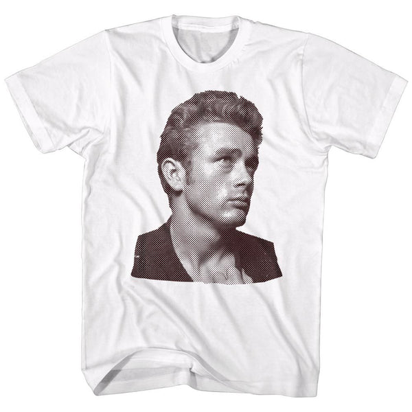 James Dean-Gold Rebel-White Adult S/S Tshirt - Coastline Mall