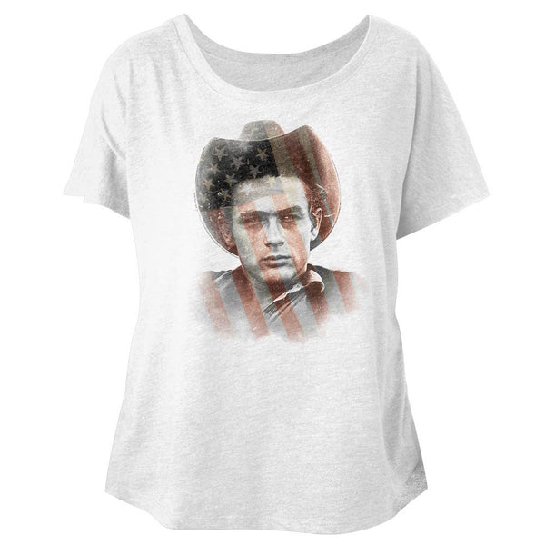 James Dean-Murican-White Ladies S/S Dolman - Coastline Mall