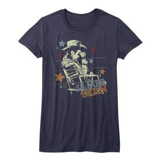 James Dean-Cowboy-Navy Ladies S/S Tshirt - Coastline Mall