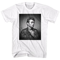 James Dean-Flower Print-White Adult S/S Tshirt - Coastline Mall