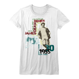 James Dean-Dean Typography-White Ladies S/S Tshirt - Coastline Mall