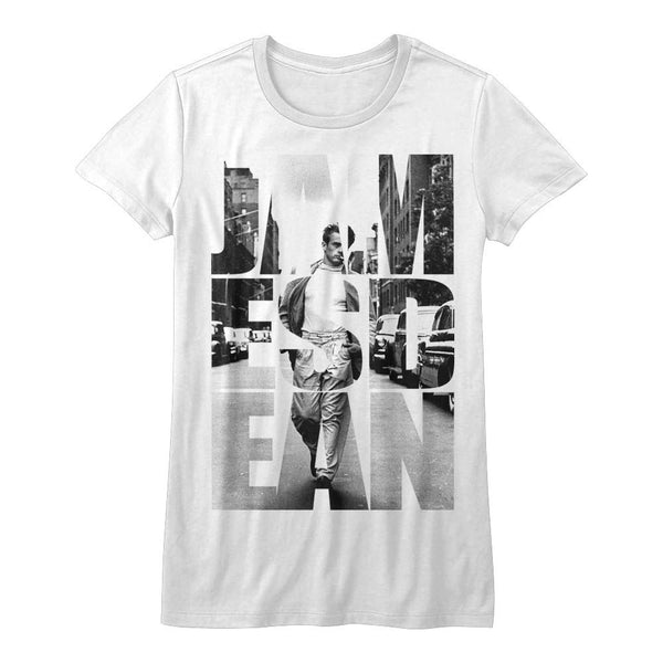 James Dean-New York-White Ladies S/S Tshirt - Coastline Mall