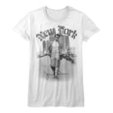 James Dean-New York Walking-White Ladies S/S Tshirt - Coastline Mall