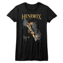 Jimi Hendrix-Hendirx-Black Ladies S/S Tshirt - Coastline Mall