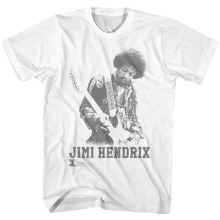 Jimi Hendrix-Ghost Jimi-White Adult S/S Tshirt - Coastline Mall