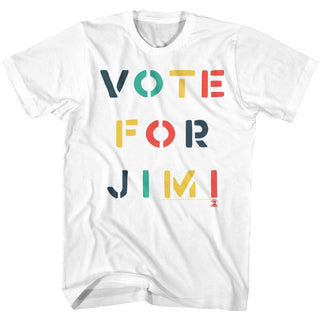 Jimi Hendrix-Vote-White Adult S/S Tshirt - Coastline Mall