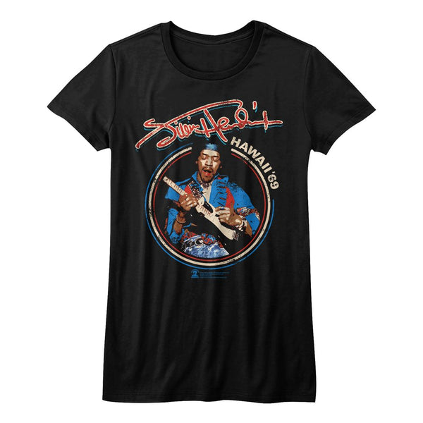 Jimi Hendrix-Hawaii 69-Black Ladies S/S Tshirt - Coastline Mall