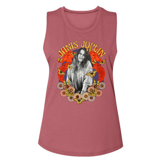 Janis Joplin-Collage-Smoked Paprika Ladies Muscle Tank - Coastline Mall