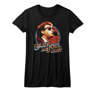 Billy Joel-Big Shot-Black Ladies S/S Tshirt - Coastline Mall