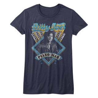 Billy Joel-Billy Joel-Navy Ladies S/S Tshirt - Coastline Mall