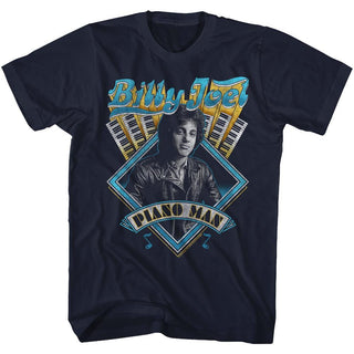 Billy Joel-Billy Joel-Navy Adult S/S Tshirt - Coastline Mall