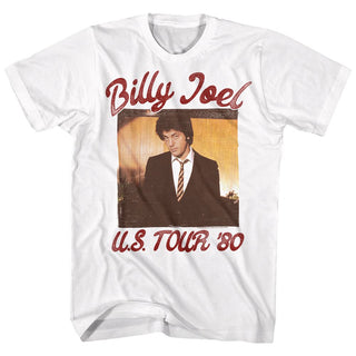 Billy Joel-81 Tour-White Adult S/S Tshirt - Coastline Mall