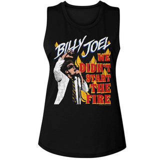 Billy Joel - Didn’T Start The Fire | Black Ladies Muscle Tank Top T-Shirt - Coastline Mall