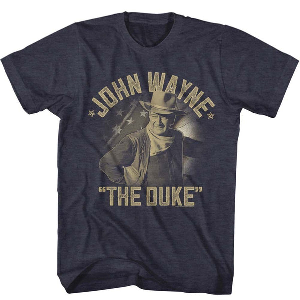 John Wayne-JW The Duke-Navy Heather Adult S/S Tshirt - Coastline Mall